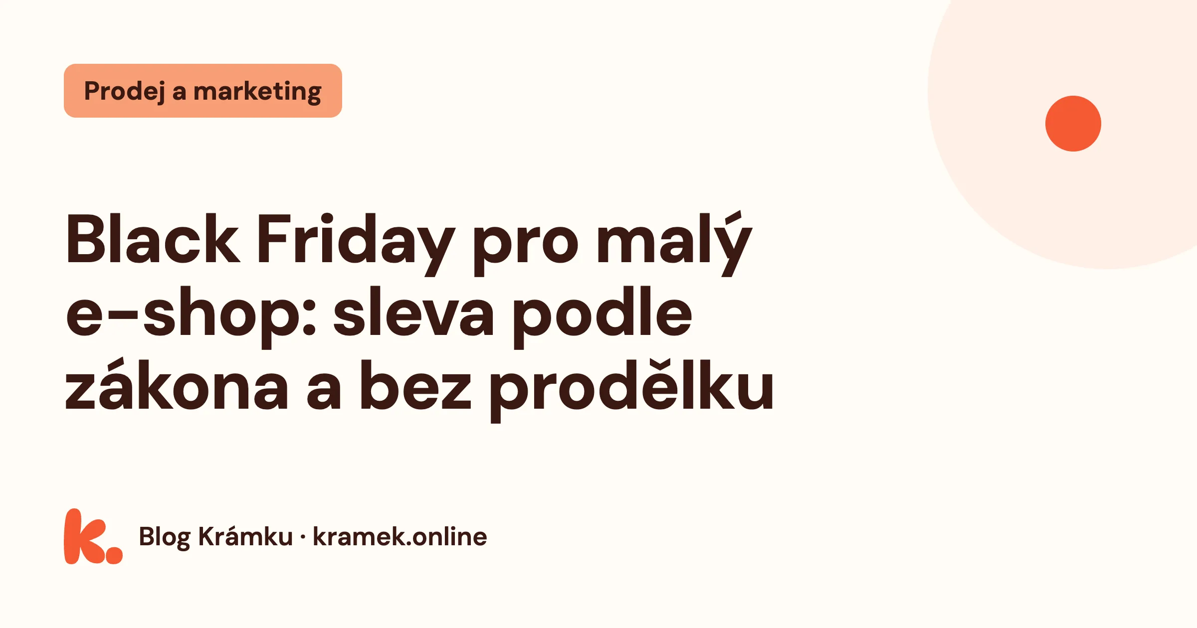Obálka článku: Black Friday pro malý e-shop, sleva podle zákona a bez prodělku
