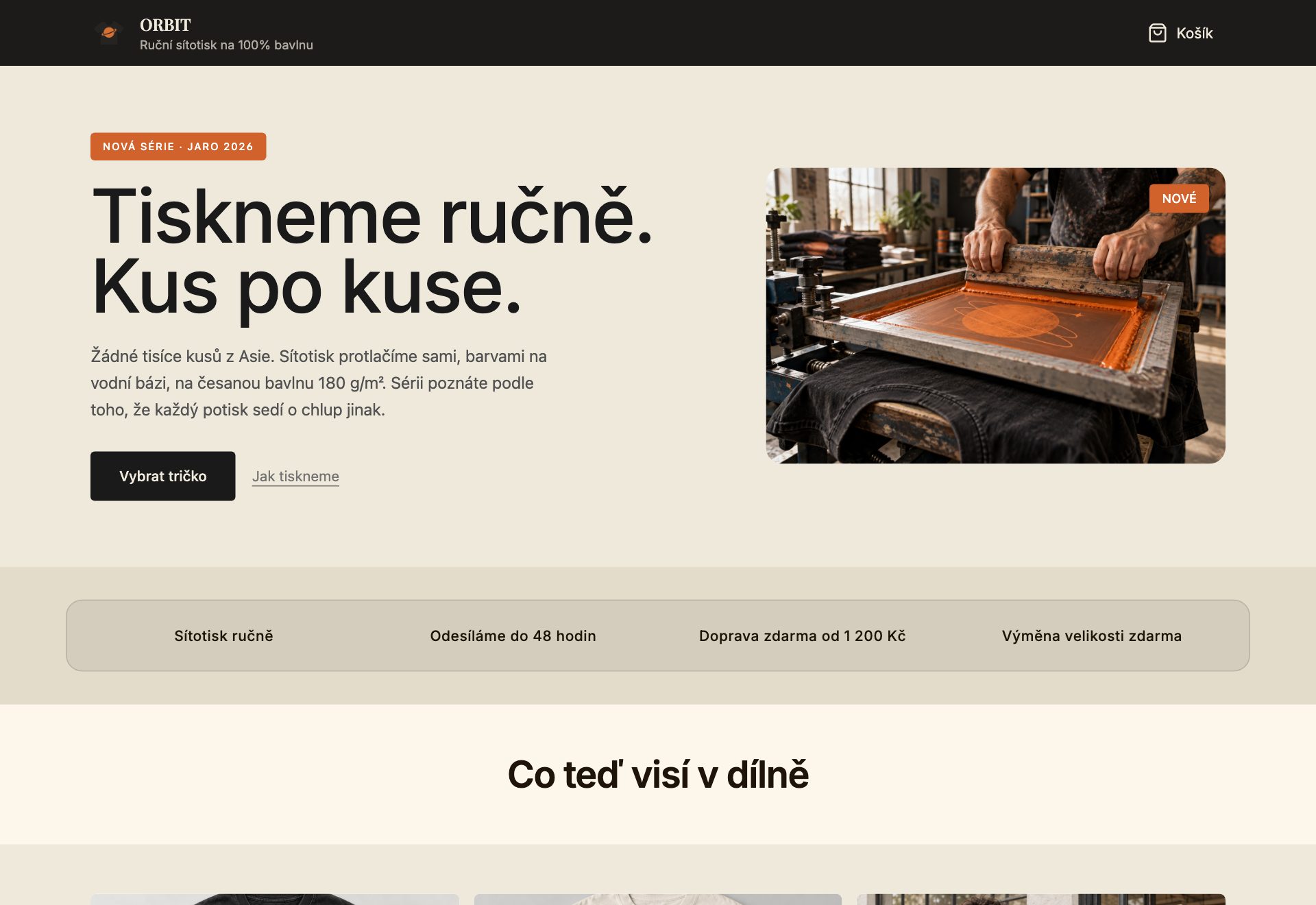 Náhled ukázkového e-shopu ORBIT