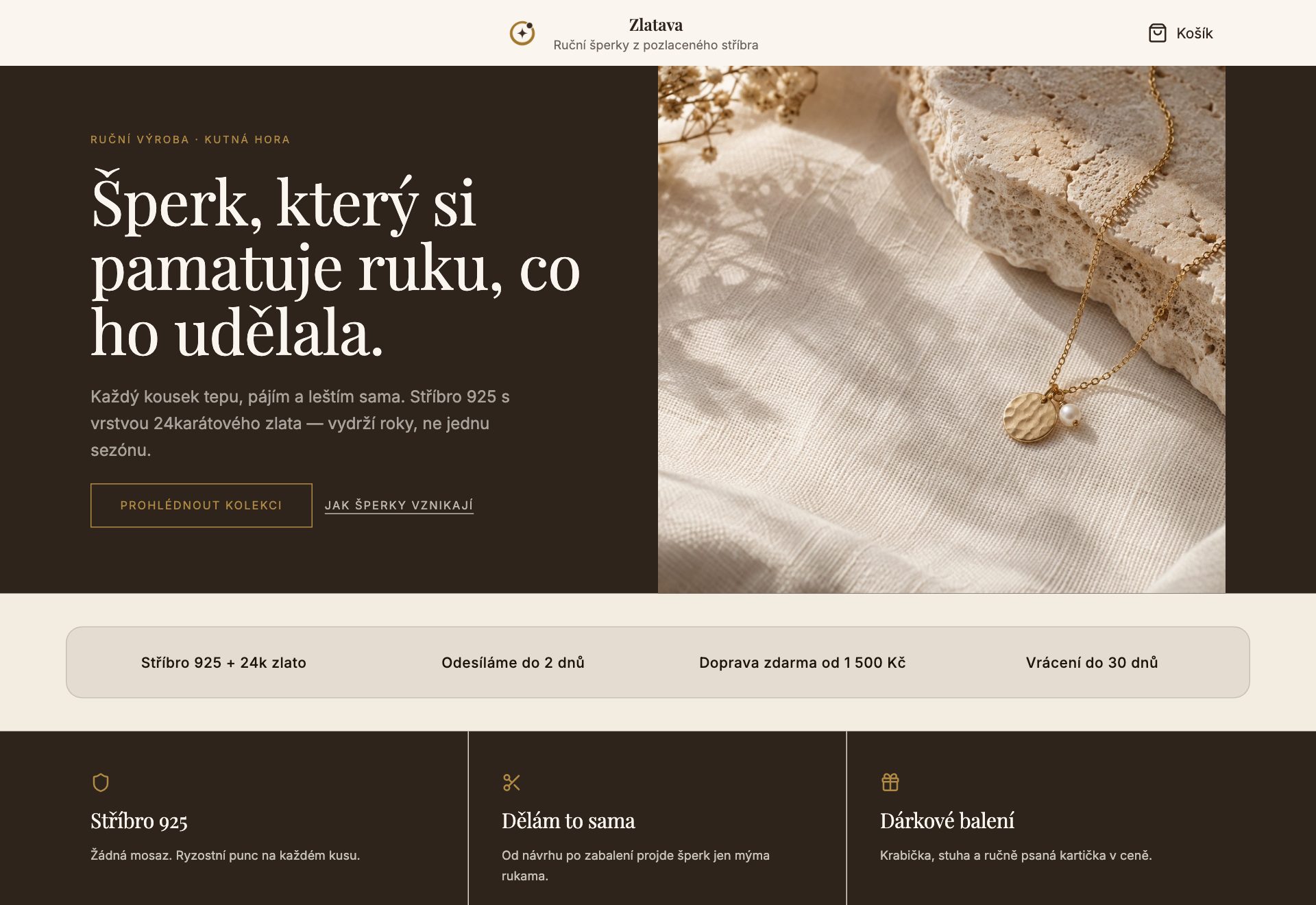 Náhled ukázkového e-shopu Zlatava